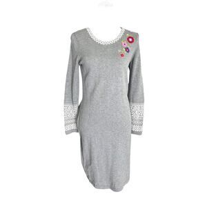 Hanna Andersson 100% Cotton Knit Long Sleeve Sweater Dress – Embroidered XS
